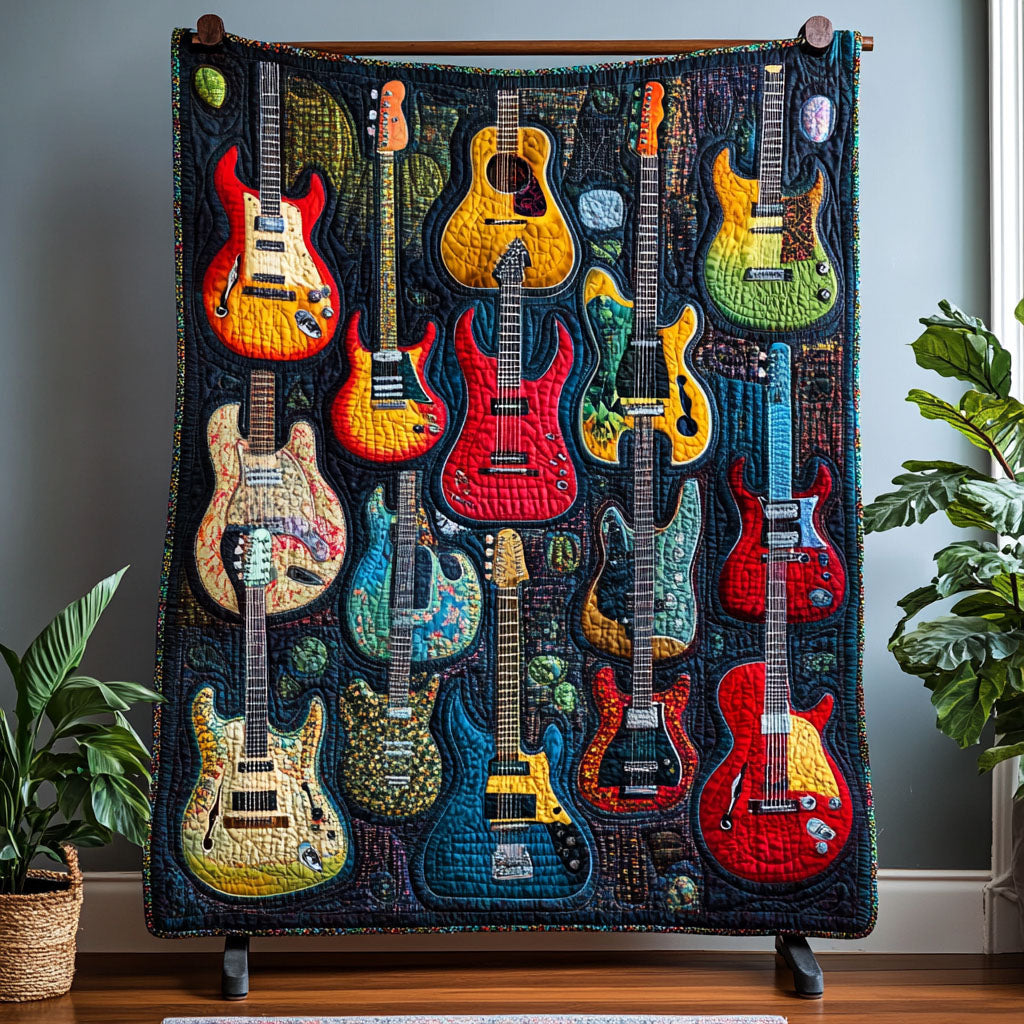 Guitar Legends Quilted Blanket Gifts For Guitar Players