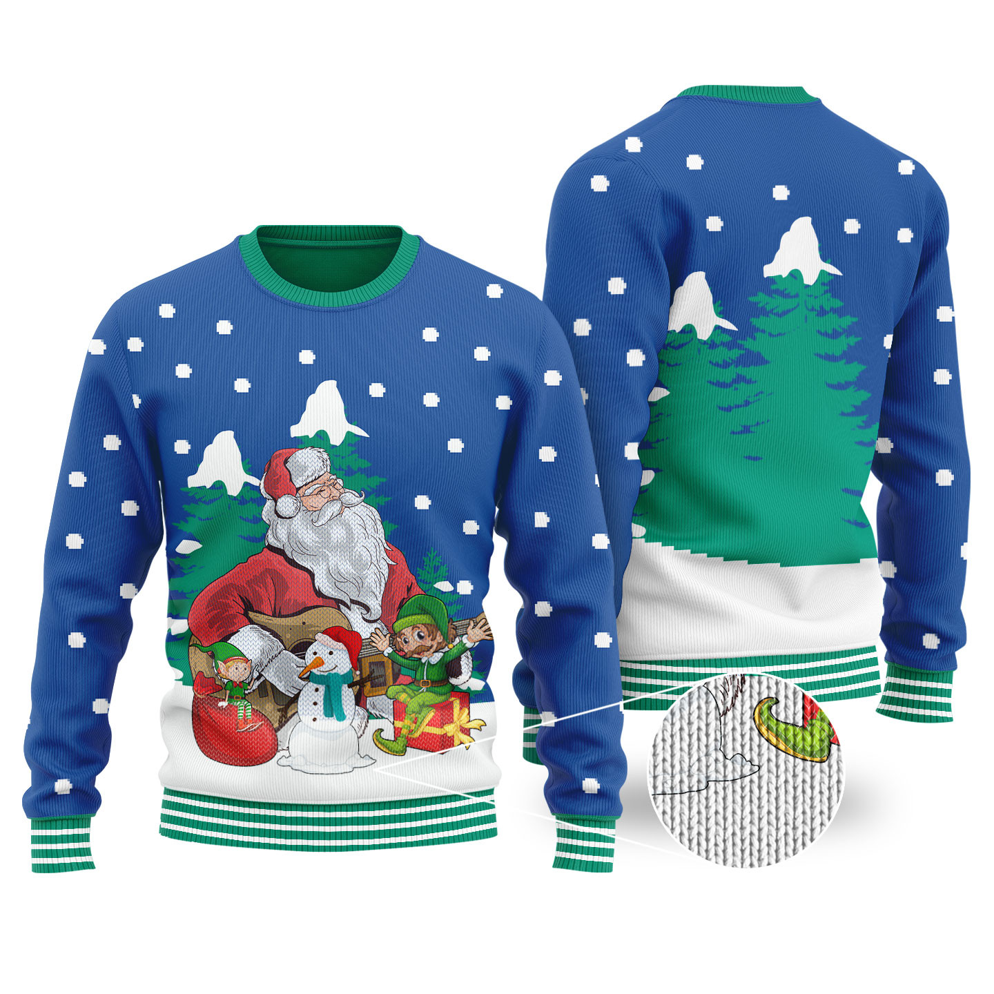 Guitar Santa Elf Royal Ugly Christmas Sweater Perfect Merch Gift for the Christmas Season