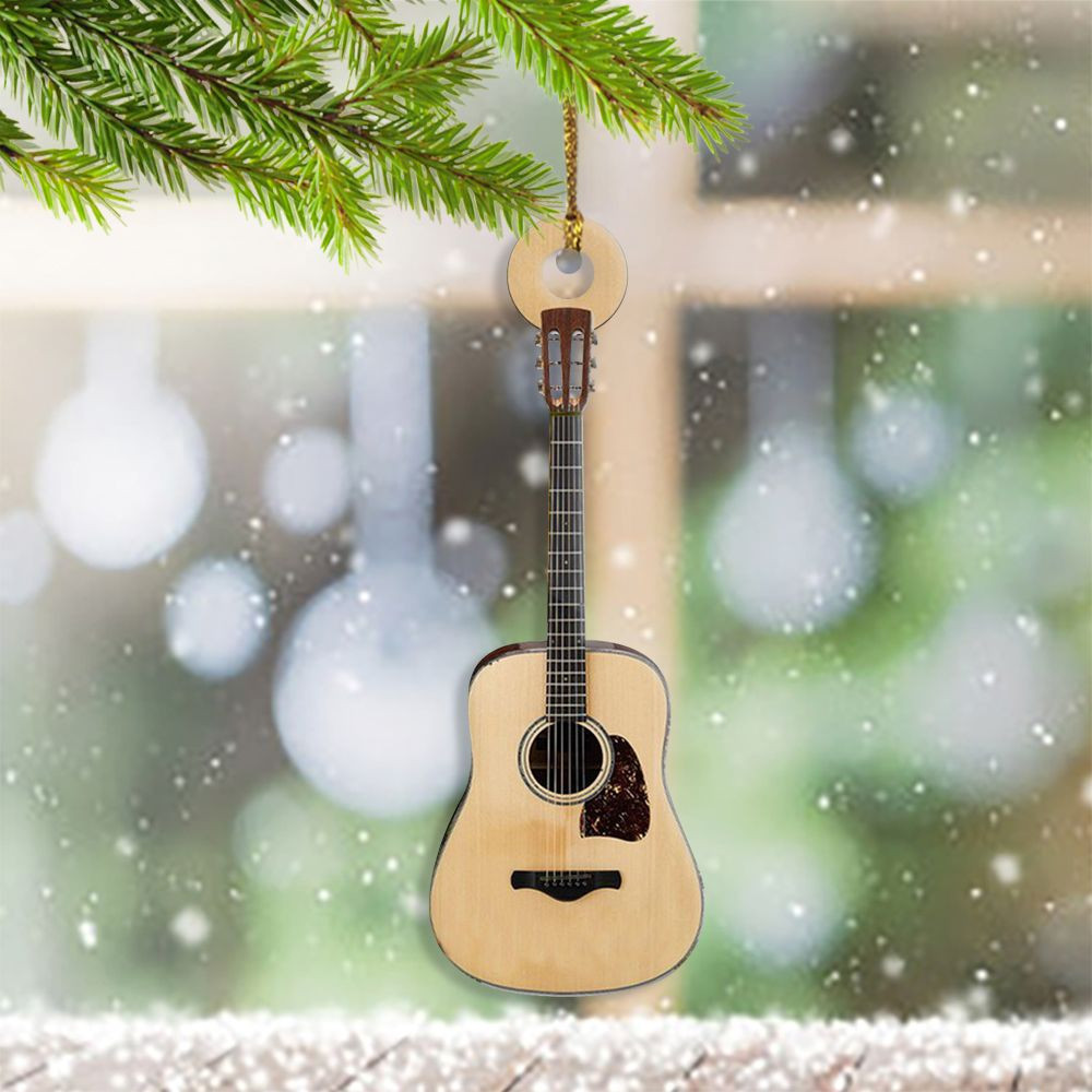 Guitar Wood Ornament Christmas Tree Ornament Hangers Guitar Player Christmas Gifts
