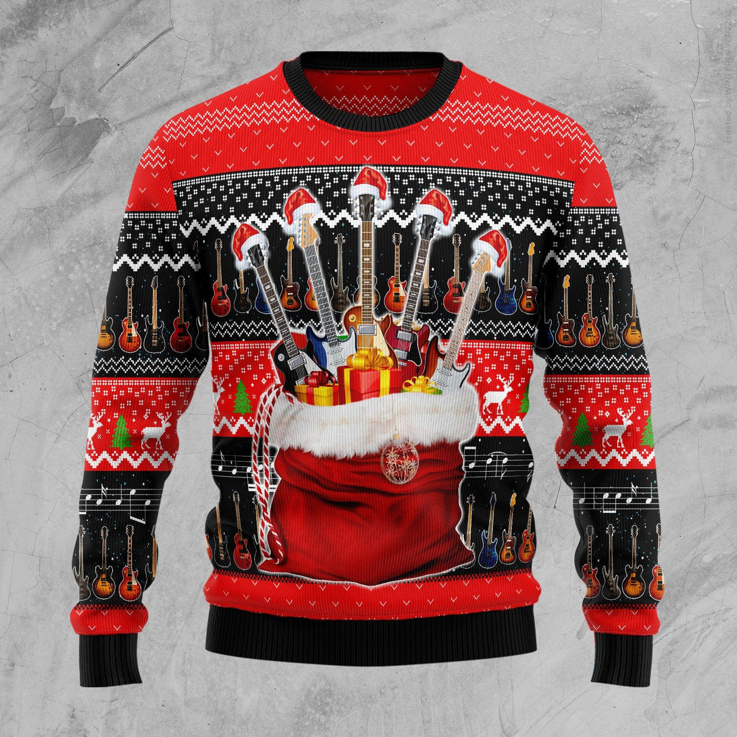 Guitar Xmas Ugly Christmas Sweater Cold Weather Clothes Unique Christmas Gifts