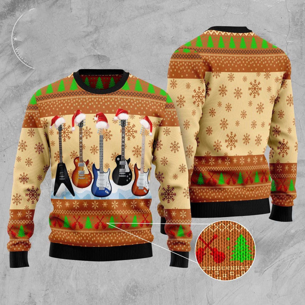Guitar Xmas Ugly Christmas Sweater Funny Ugly Christmas Sweater Xmas Gifts