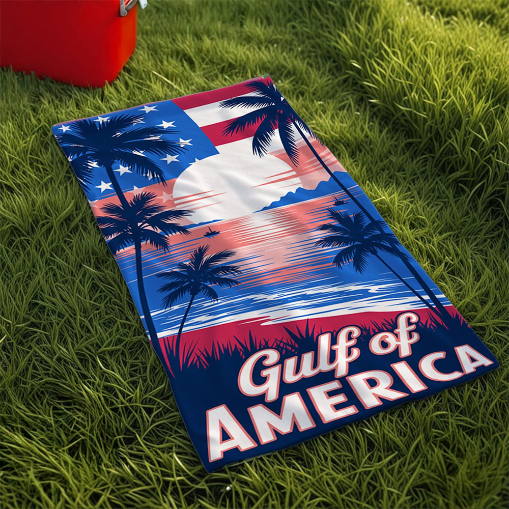 Gulf Of America Beach Towel Patriotic Gifts For Dad