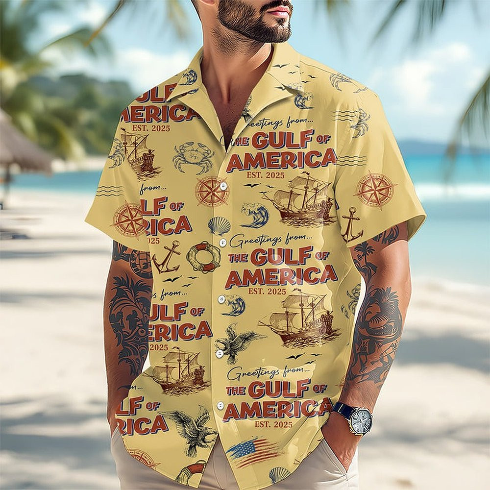 Gulf Of America Hawaiian Shirt Patriotic Gifts For Dad