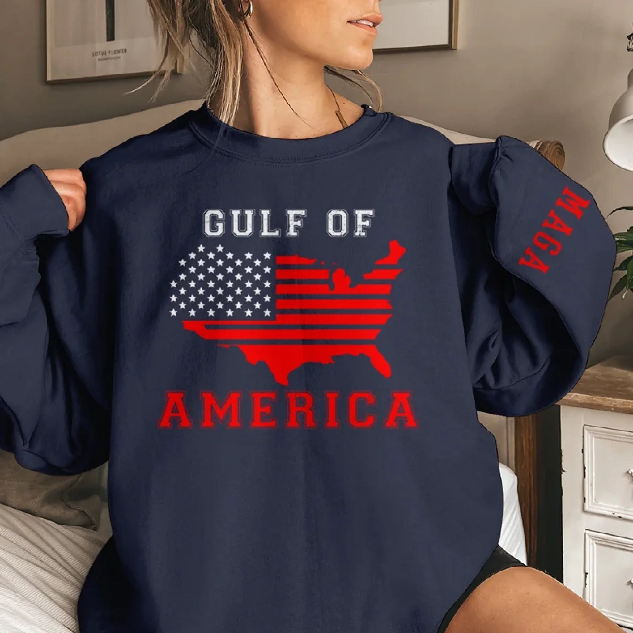 Gulf Of America Sweatshirt MAGA Patriotic Apparel Father's Day Gifts For Trump Lovers