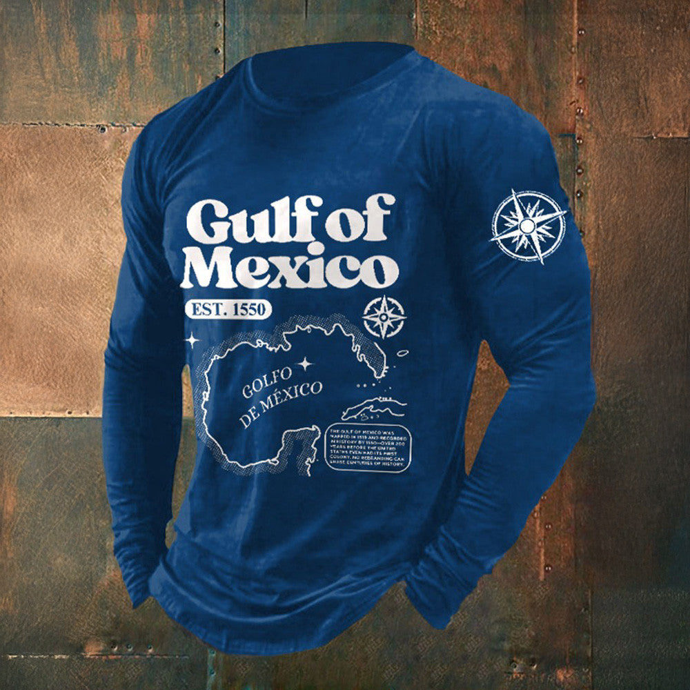 Gulf Of Mexico Est 1550 Rash Guard Patriotic Long Sleeve Gifts For Boyfriend
