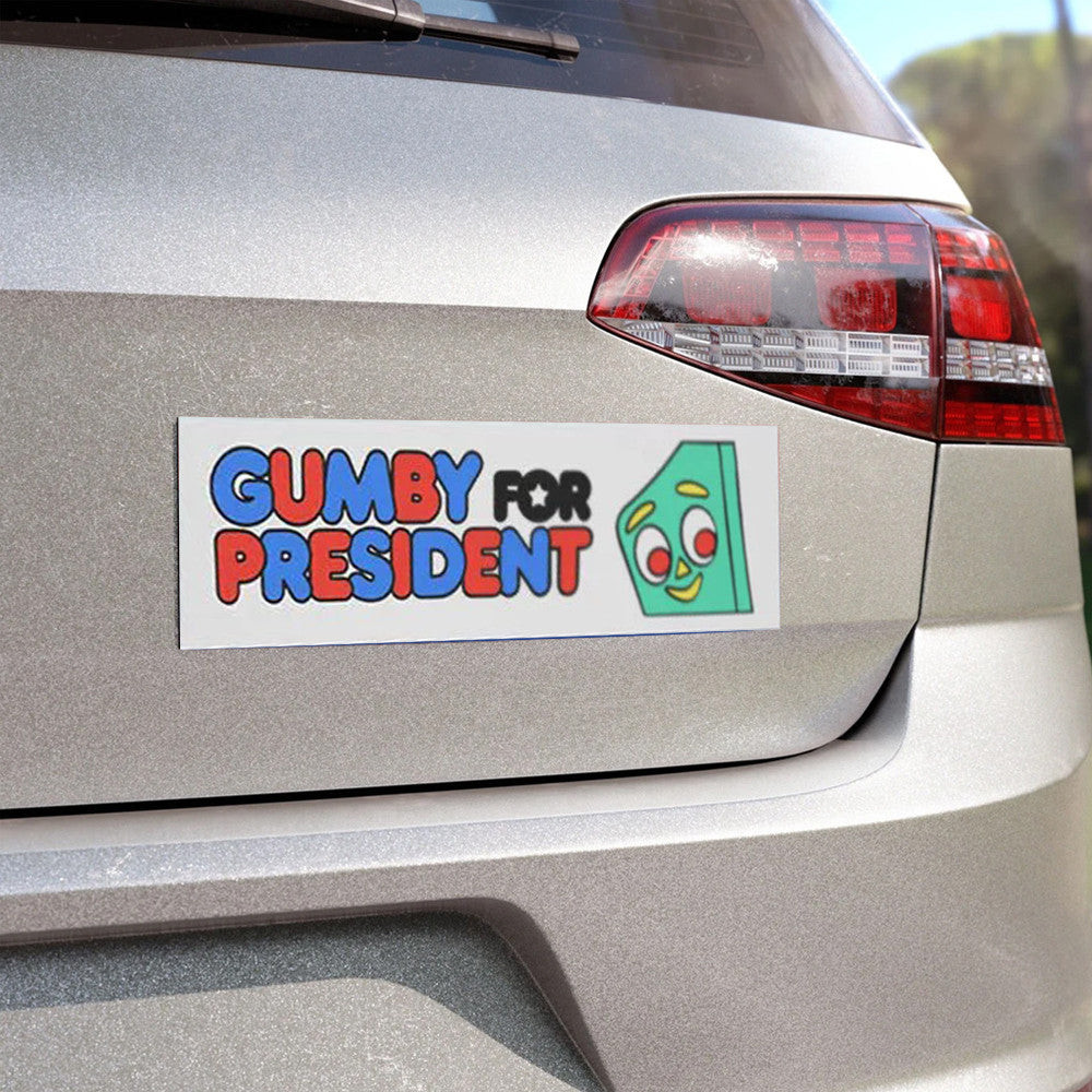 Gumby For President Car Magnets Political Campaign Funny Sticker