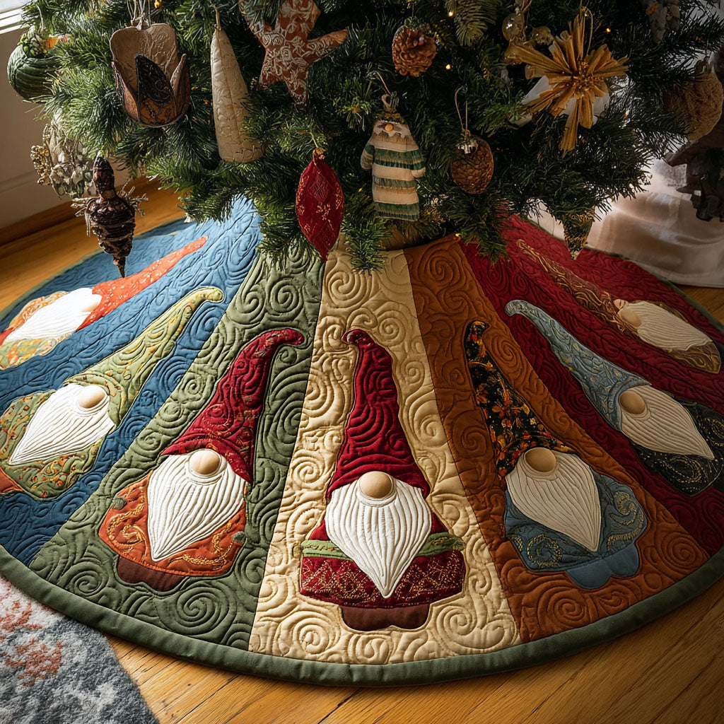 Gumdrop Giggle Christmas Quilted Tree Skirt Practical Quilted Tree Skirt Gift for Holiday Organization