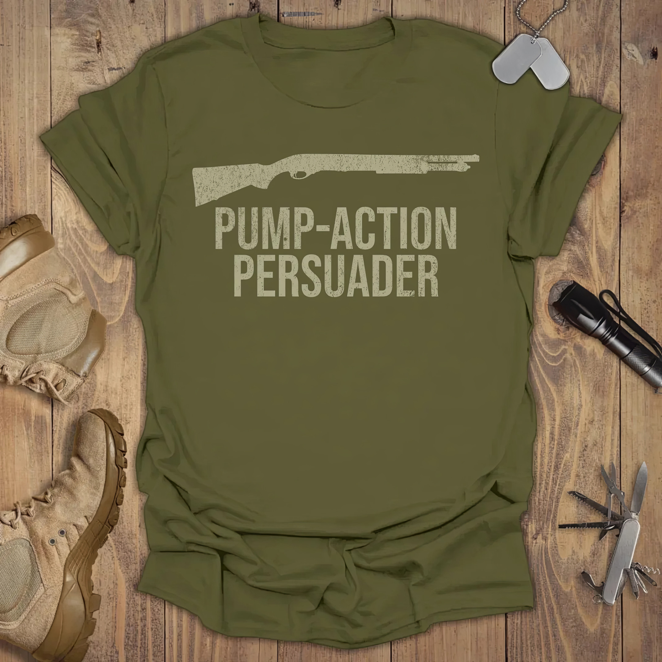 Gun Pumpt-Action Persuader T-shirt Mother's Day Gifts For For Mom From Daughter
