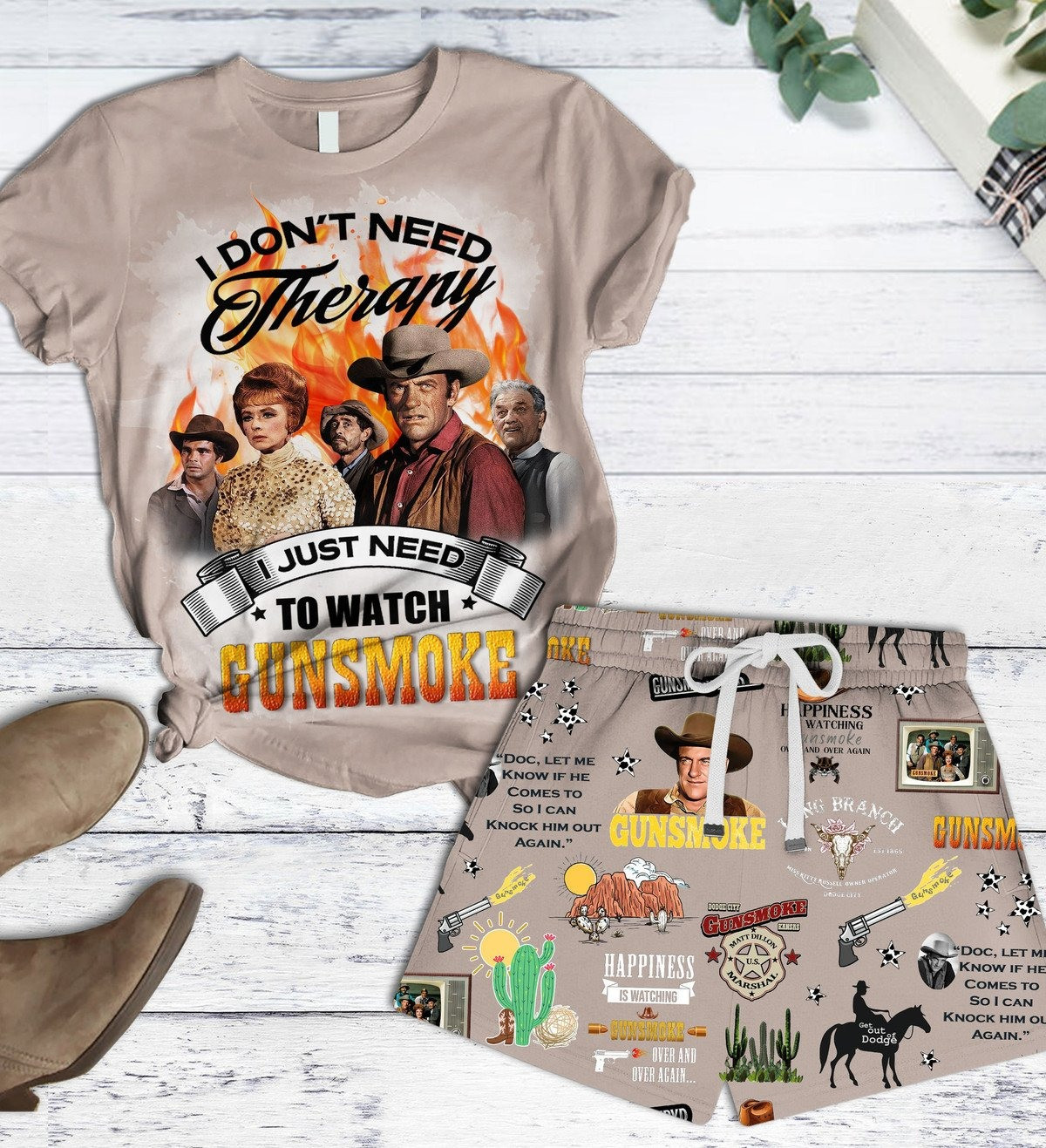 Gunmoke I Don't Need Therapy Pijama Set Gifts For Movie Lovers