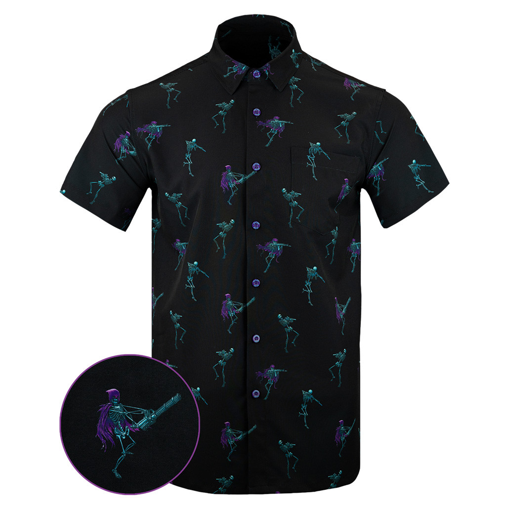 Guns and Ghouls Button Down Shirt Tactical Aloha Print Shirt Gifts For Gun Lovers Guns and Ghouls Button Down Shirt Tactical Aloha Print Shirt Gifts For Gun Lovers