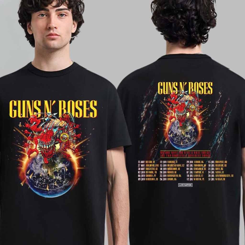 Guns N Roses 2025 European And Middle East Tour Schedule Dates List T-Shirt Guns N Roses Merch Fans Gifts Guns N Roses 2025 European And Middle East Tour Schedule Dates List T-Shirt Guns N Roses Merch Fans Gifts