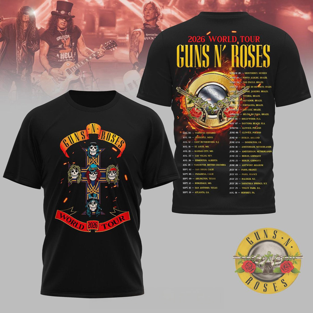 Guns N Roses 2026 World Tour T-Shirt Guns N Roses Merch Gifts For Music Enthusiasts Guns N Roses 2026 World Tour T-Shirt Guns N Roses Merch Gifts For Music Enthusiasts