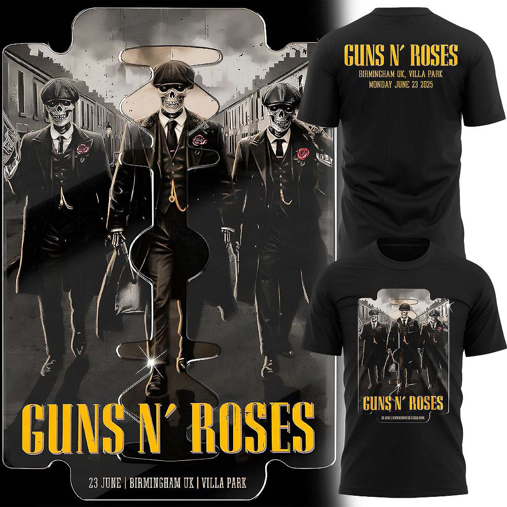 Guns N Roses Birmingham World Tour 2025 T-Shirt Gifts For Music Lovers