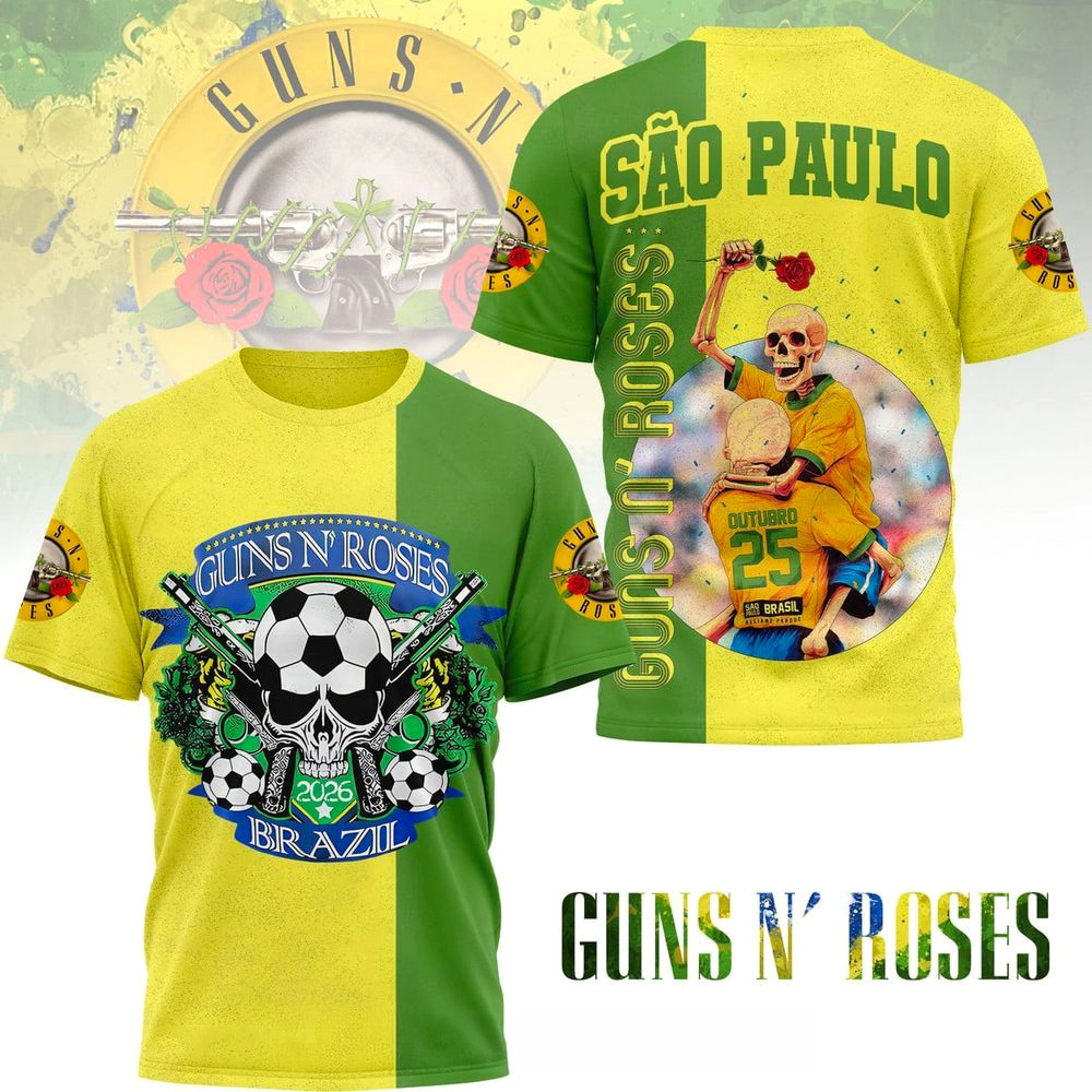 Guns N Roses Brazil Fan T-Shirt Guns N Roses Merch Birthday Present For Son