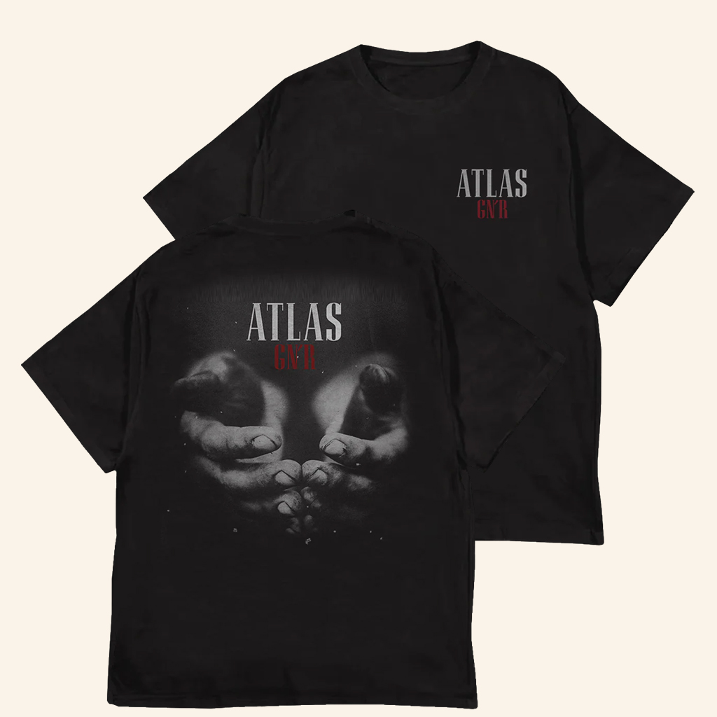 Guns N' Roses Merch Atlas Black T-Shirt Presents For Rock Music Lovers