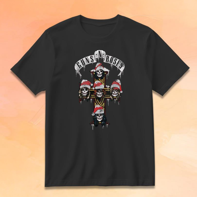 Guns N Roses Merch Holiday Cross T-Shirt Christmas Gifts For Music Lovers Guns N Roses Merch Holiday Cross T-Shirt Christmas Gifts For Music Lovers