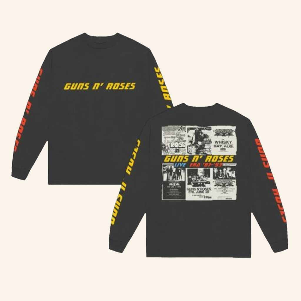 Guns N' Roses Merch Live Era Long Sleeve Shirt Gifts For Music Fans Guns N' Roses Merch Live Era Long Sleeve Shirt Gifts For Music Fans
