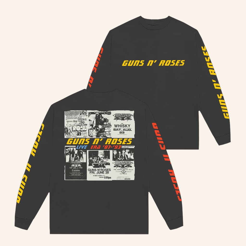 Guns N' Roses Merch Live Era Long Sleeve T-Shirt Presents For Music Lovers