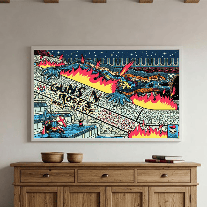 Guns N Roses Poster Tonight At Estadi Olimpico Lluis Company On June 9 2025 In Barcelona Poster Home Decor Horizontal Gift For Fan Lovers