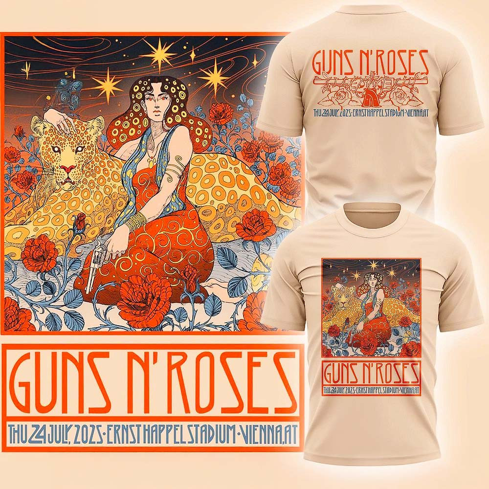 Guns N Roses World Tour To Vienna 2025 T Shirt Best Gift For Music Fans