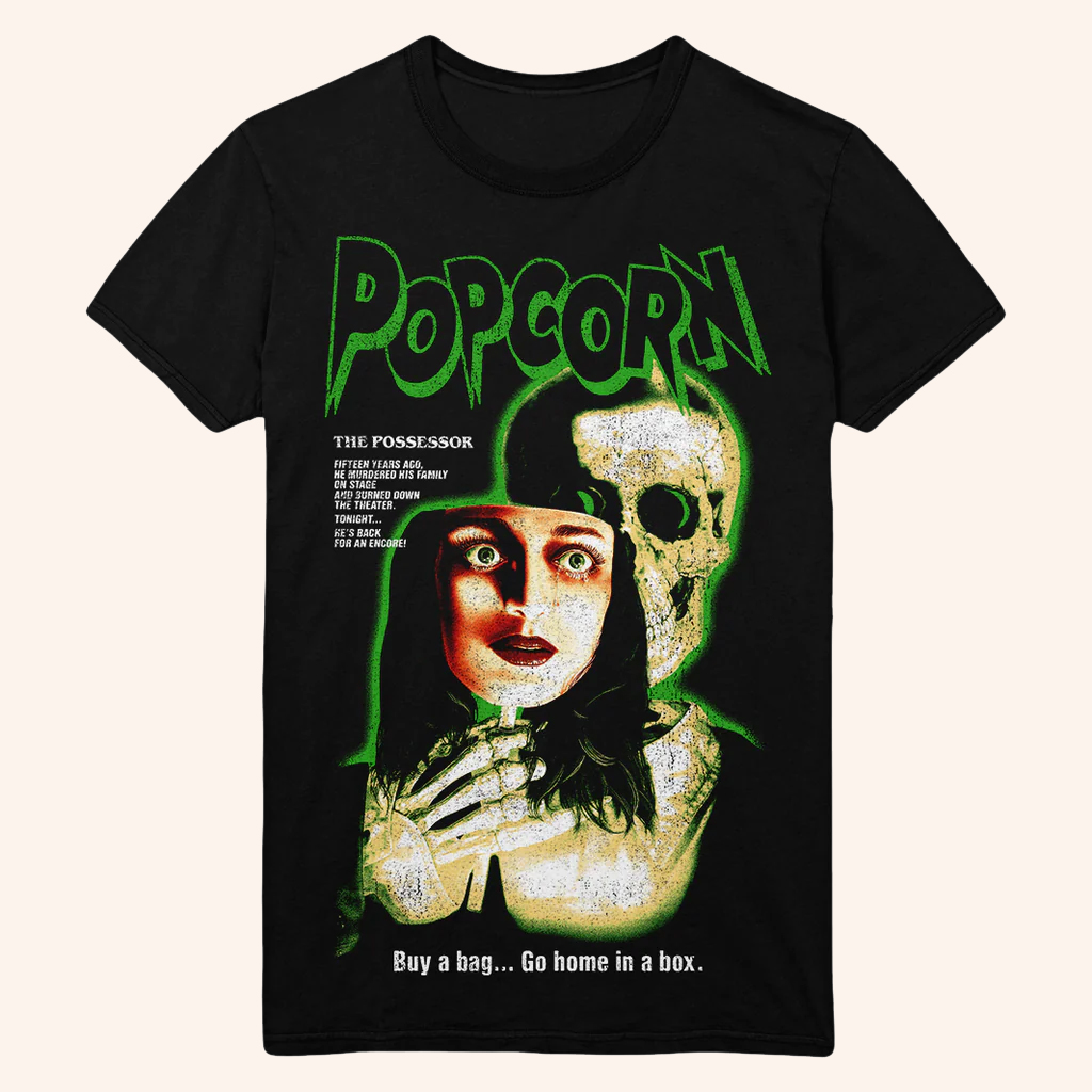 Gutter Garbs Merch Popcorn T-Shirt Gift Ideas For Horror Movie Lovers