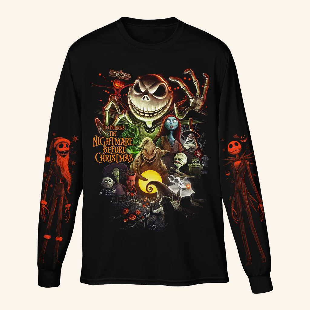 Gutter Garbs Merch The Nightmare Before Christmas Long Sleeve T-Shirt Gifts For Him