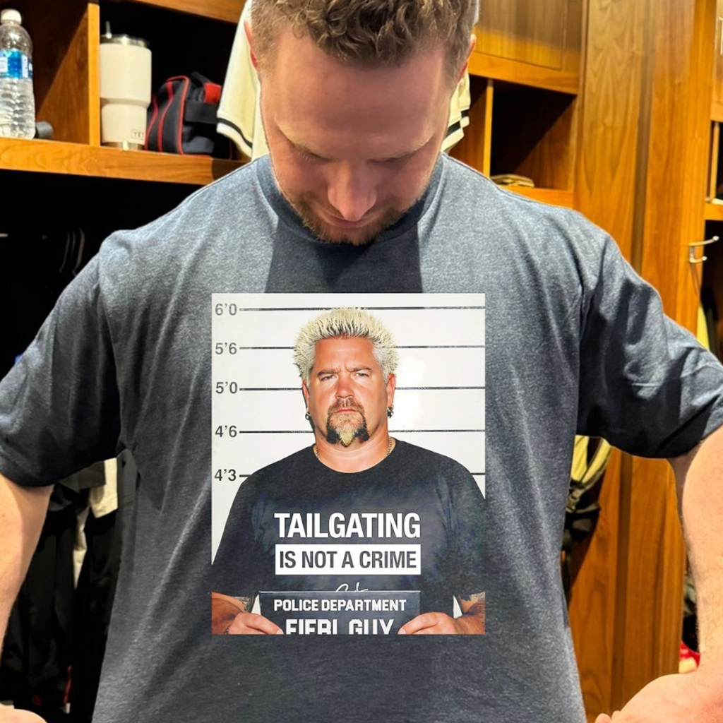 Guy Fieri Wearing Tailgating Is Not A Crime Signature Mugshot Shirt Best Birthday Gifts For Men