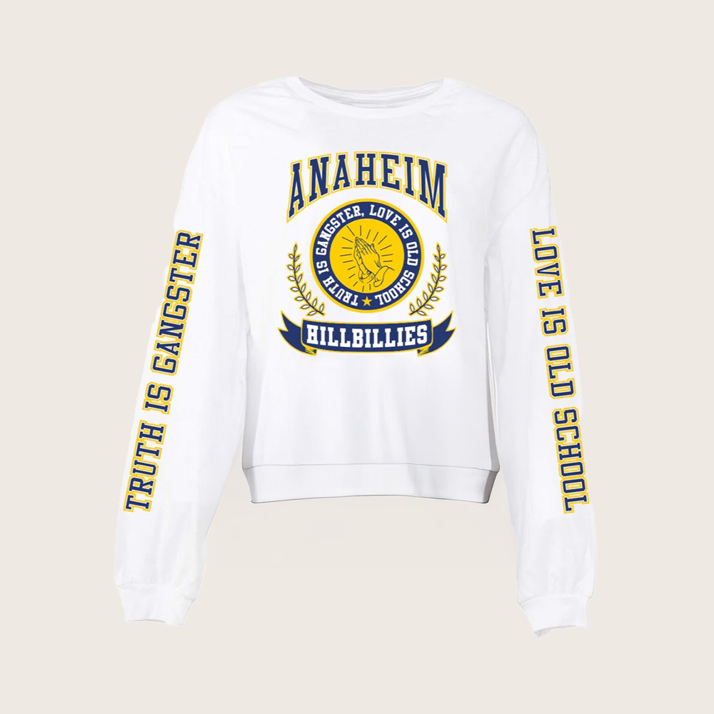 Gwen Stefani Merch Anaheim Hillbillies Logo Cropped Long Sleeve Shirt Gift For Sister Gwen Stefani Merch Anaheim Hillbillies Logo Cropped Long Sleeve Shirt Gift For Sister
