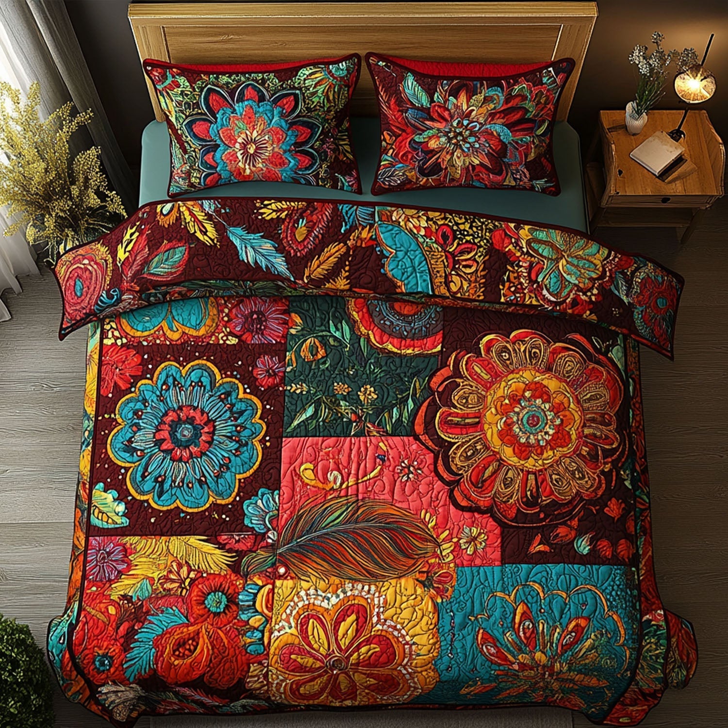Gypsy Spirit Quilted Bedding Set Boho Bedroom Decor Christmas Presents 2025