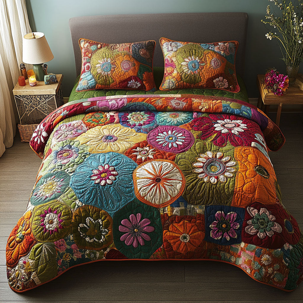 Gypsy Vibes Quilted Bedding Set Holiday Duvet Covers Unique Gifts For Hippies
