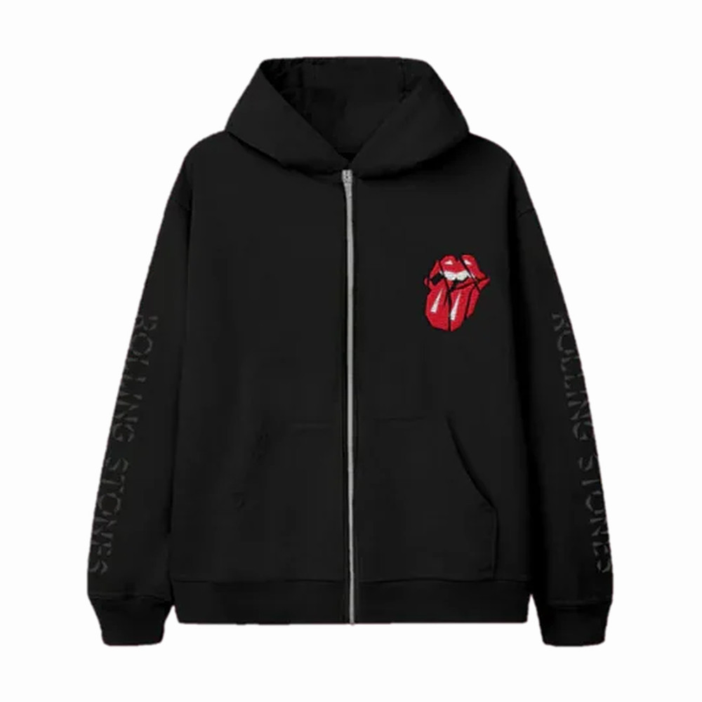 Hackney Diamonds Tongue The Rolling Stones Zip Hoodie The Rolling Stones Apparel Music Lover Gifts
