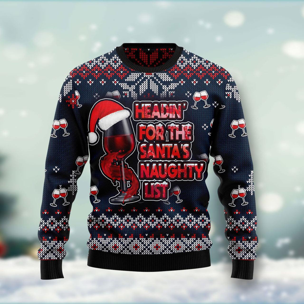Haeding For Santa's Naughty List Ugly Christmas Sweater Best Holiday Jumper Gifts For Him