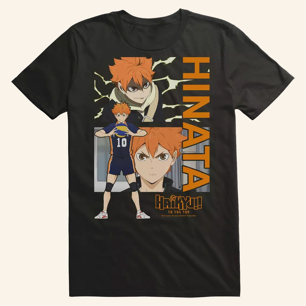 Haikyuu Merch Hinata In Uniform T-Shirt Unique Gifts For Anime Lovers