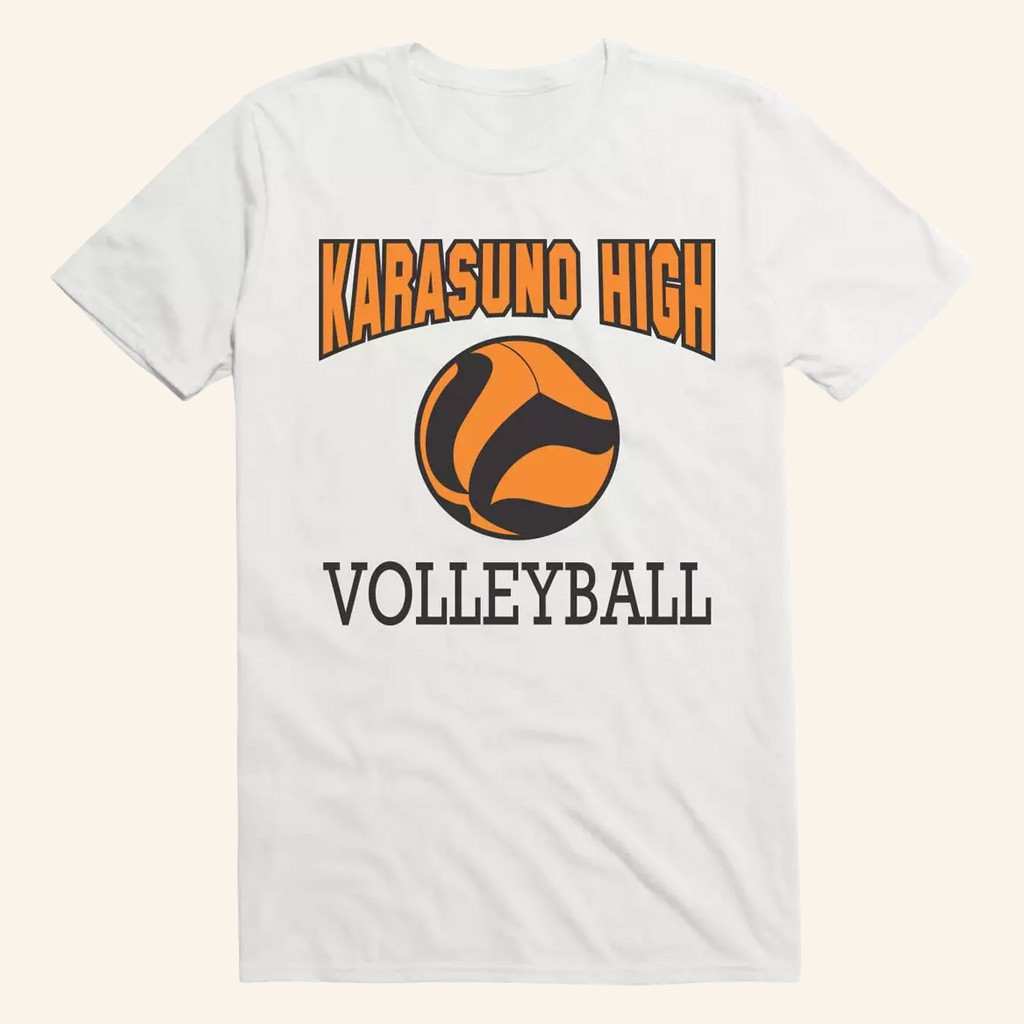Haikyuu Merch Karasuno High Volleyball White T-Shirt Presents For Anime Fans