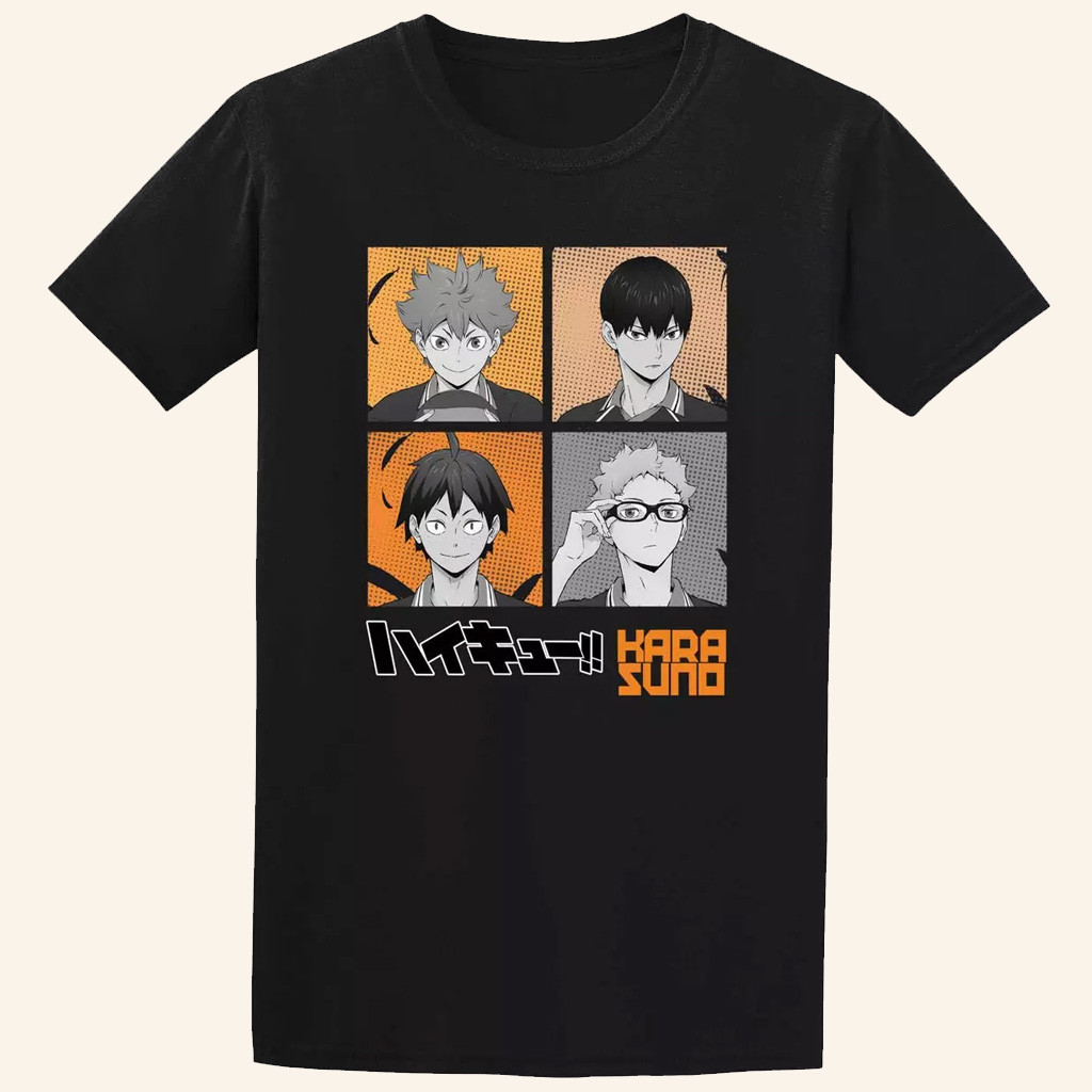 Haikyuu Merch Karasuno Squares T-Shirt Best Presents For Anime Fans