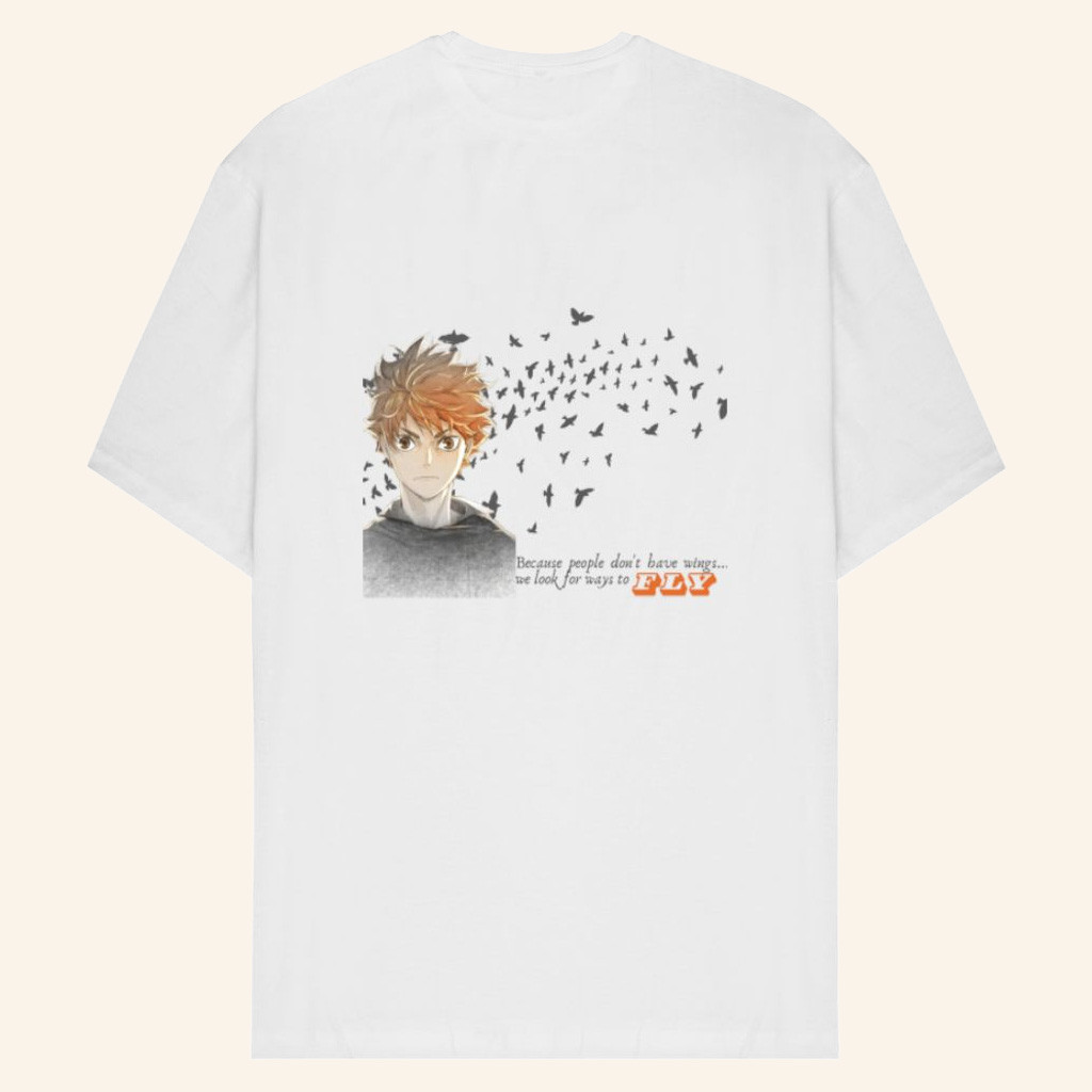 Haikyuu Merch Shoyo Hinata Fly T-Shirt Motivational Quote Shirt Gifts For Anime Lovers