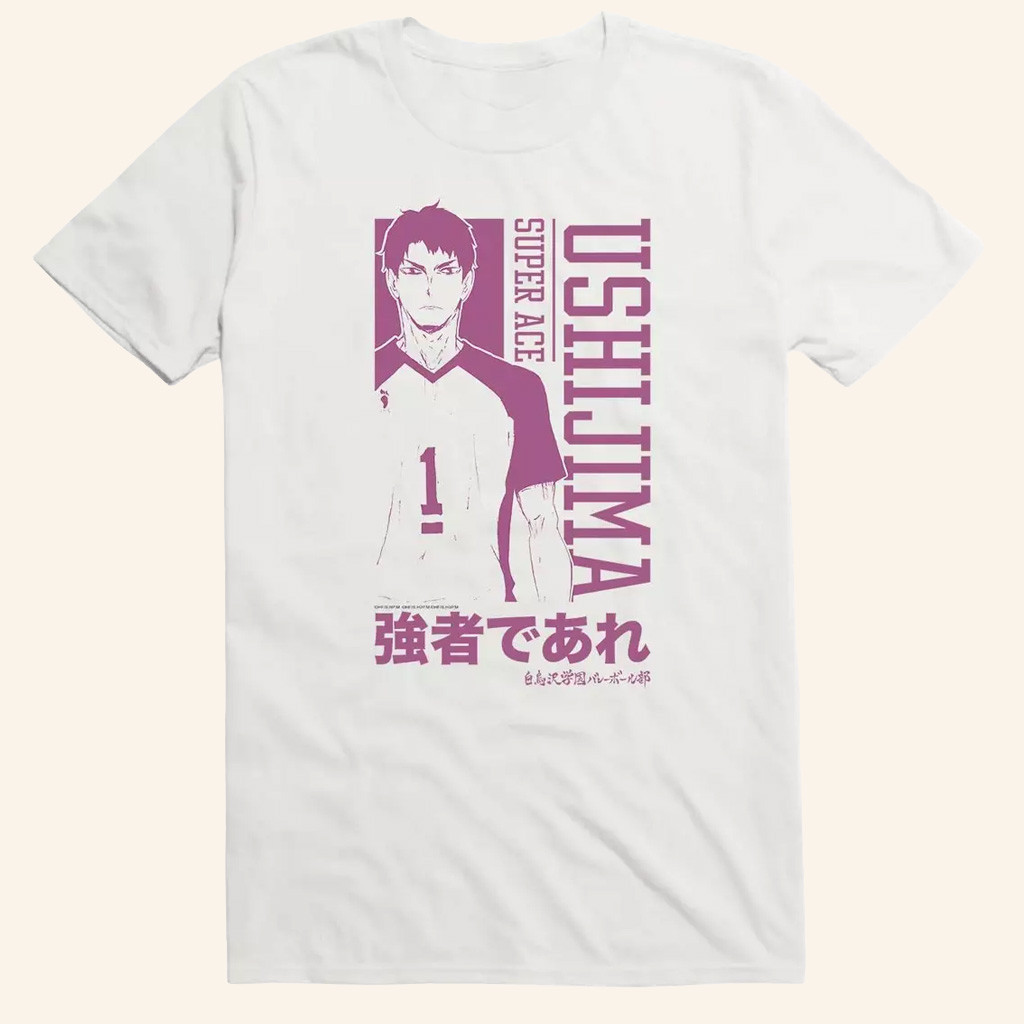 Haikyuu Merch Ushijima Tonal Players White T-Shirt Super Ace Shirt Gifts For Anime Lovers