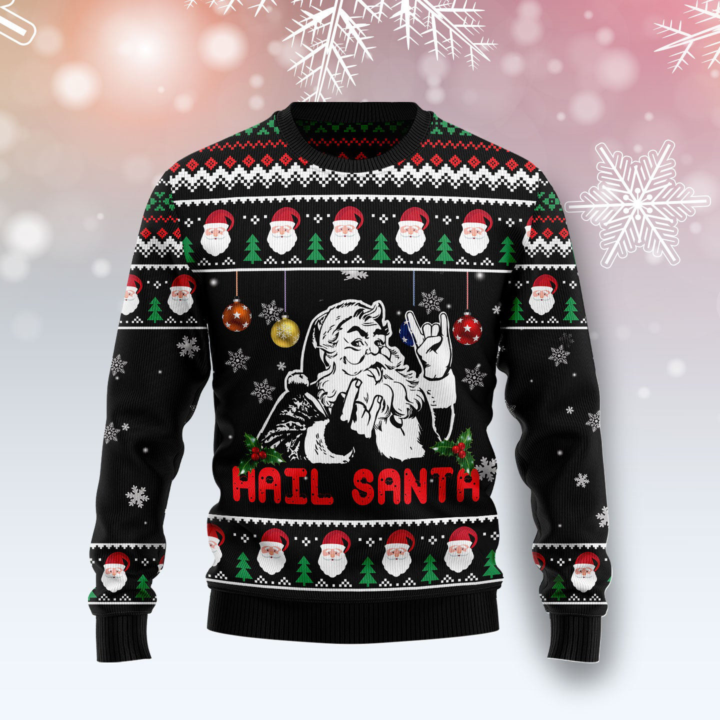 Hail Santa Ugly Christmas Sweater Christmas Apparel Xmas Sweater Secret Santa Gifts