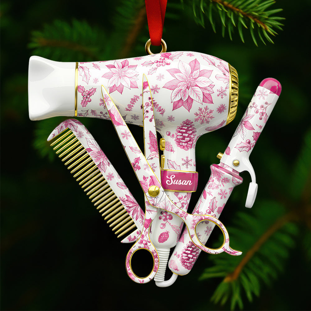 Hairstylist Toile de Jouy Ornament Personalized Gifts for Christmas - Cute Christmas Tree Gift Idea Hairstylist Toile de Jouy Ornament Personalized Gifts for Christmas - Cute Christmas Tree Gift Idea
