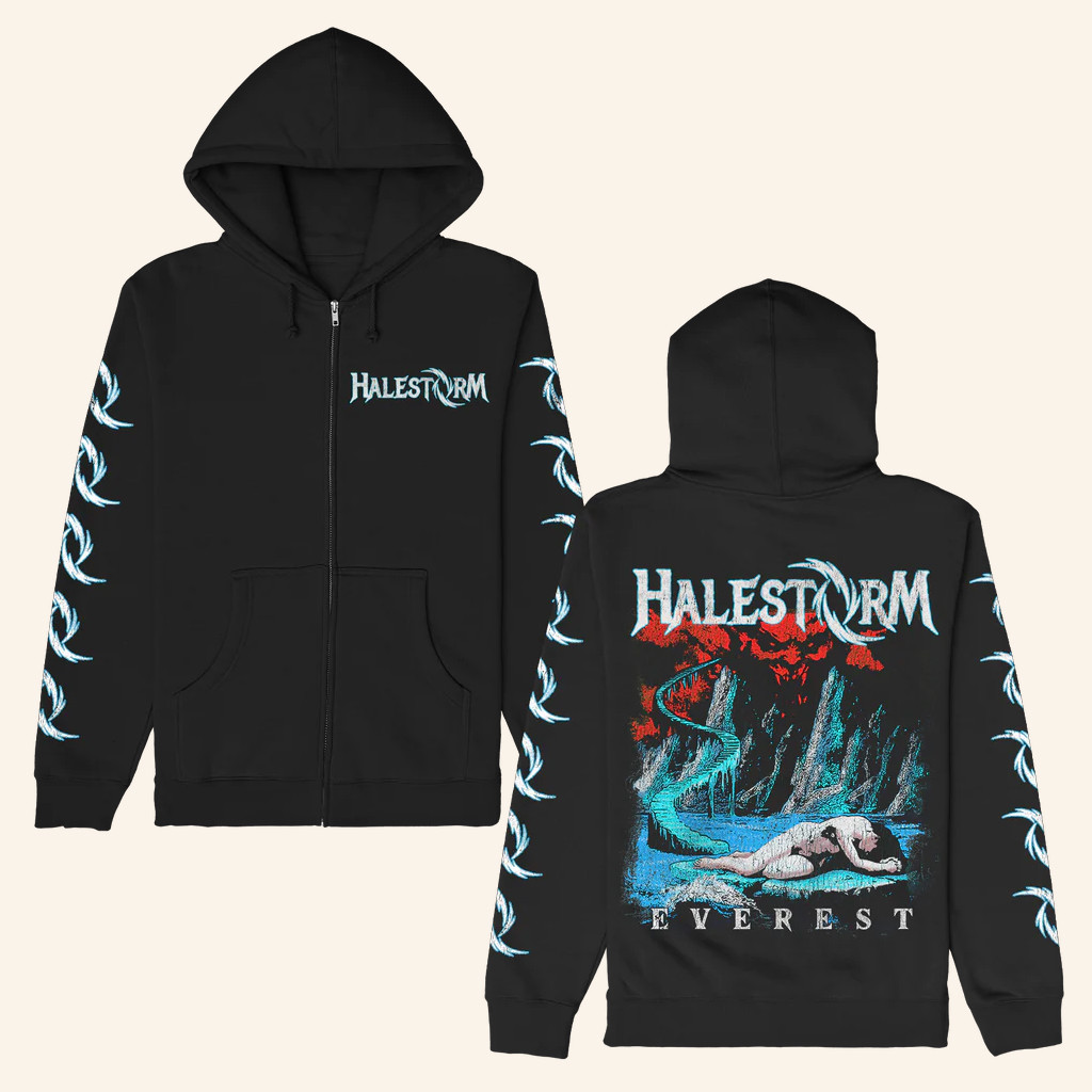 Halestorm Merch Halestorm Everest Zip Up Hoodie Christmas Gifts For Rock Fans