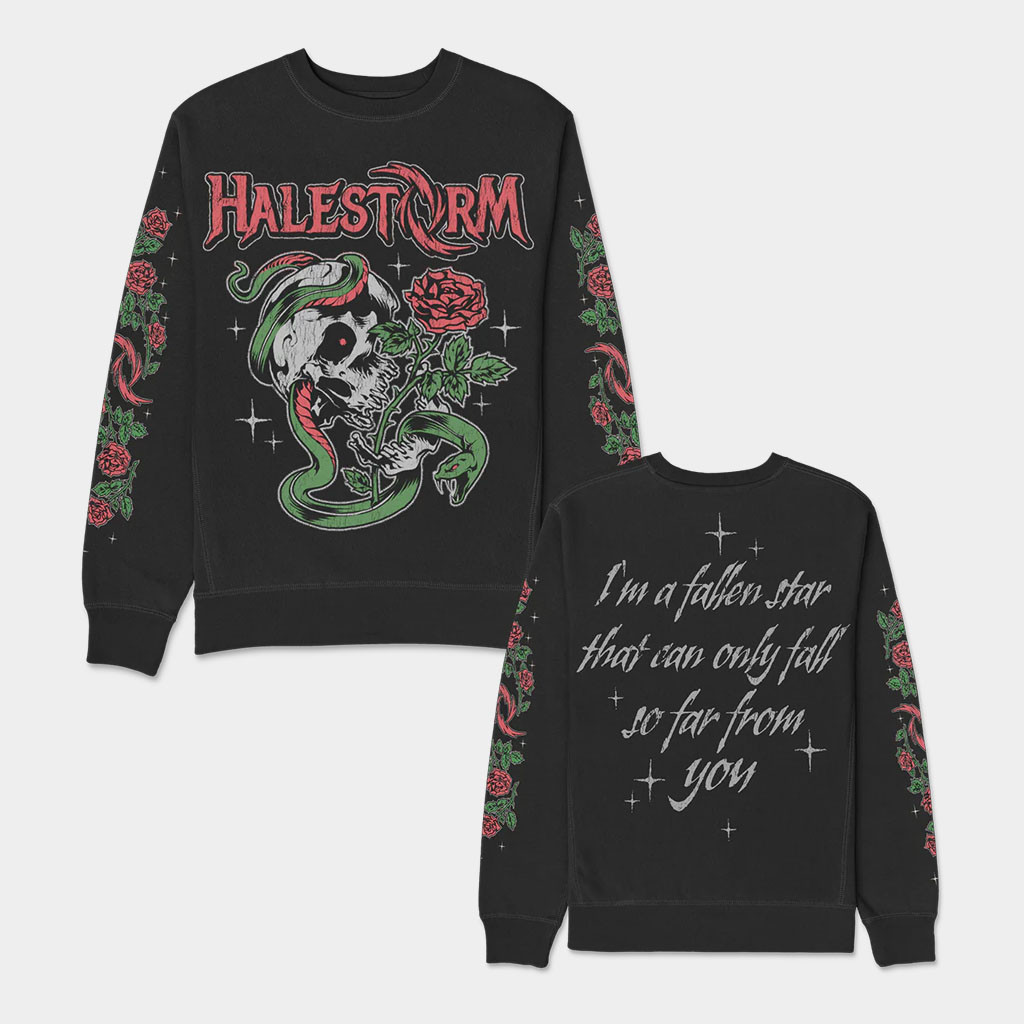 Halestorm Rocks Merch Fallen Star Sweatshirt Halestorm Crewneck Gifts For Rock Lovers