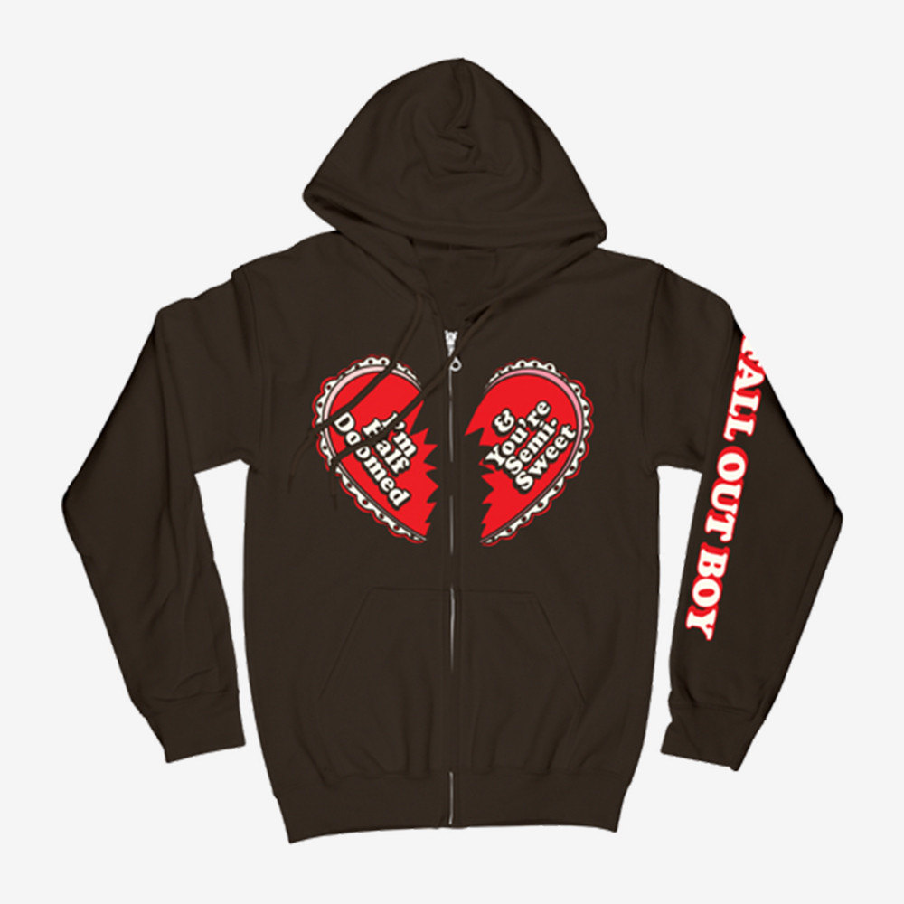 Half Doomed Zip Hoodie The American Rock Band Fall Out Boy Apparel Rock Music Gift