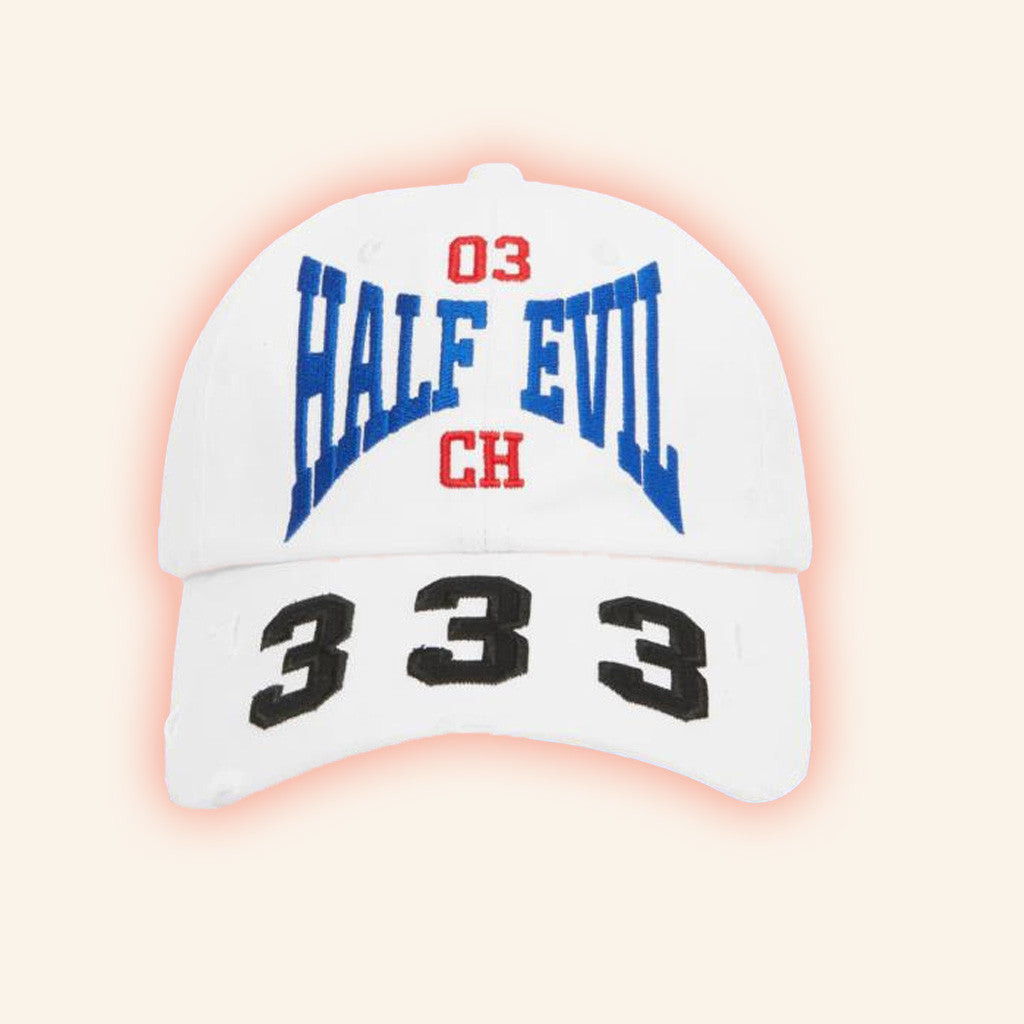 Half Evil CO Merch White 03 Half Evil Hat Embroidered Gifts For Dudes Half Evil CO Merch White 03 Half Evil Hat Embroidered Gifts For Dudes