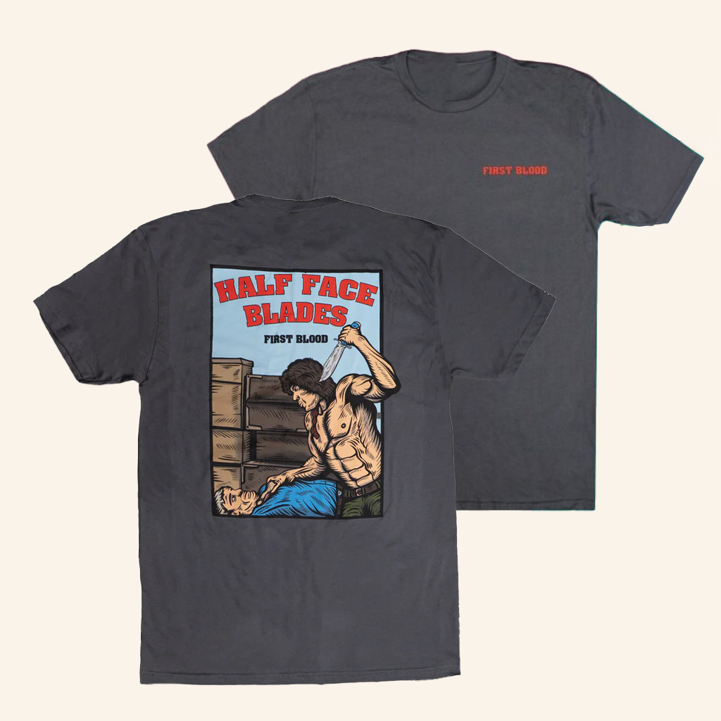 Half Face Blades Merch HFB First Blood T-Shirt Best Birthday Gift For Husband Half Face Blades Merch HFB First Blood T-Shirt Best Birthday Gift For Husband