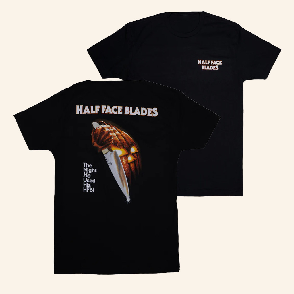 Half Face Blades Merch HFB Jack O Lantern Halloween Black T-Shirt Spooky Gifts For Him Half Face Blades Merch HFB Jack O Lantern Halloween Black T-Shirt Spooky Gifts For Him