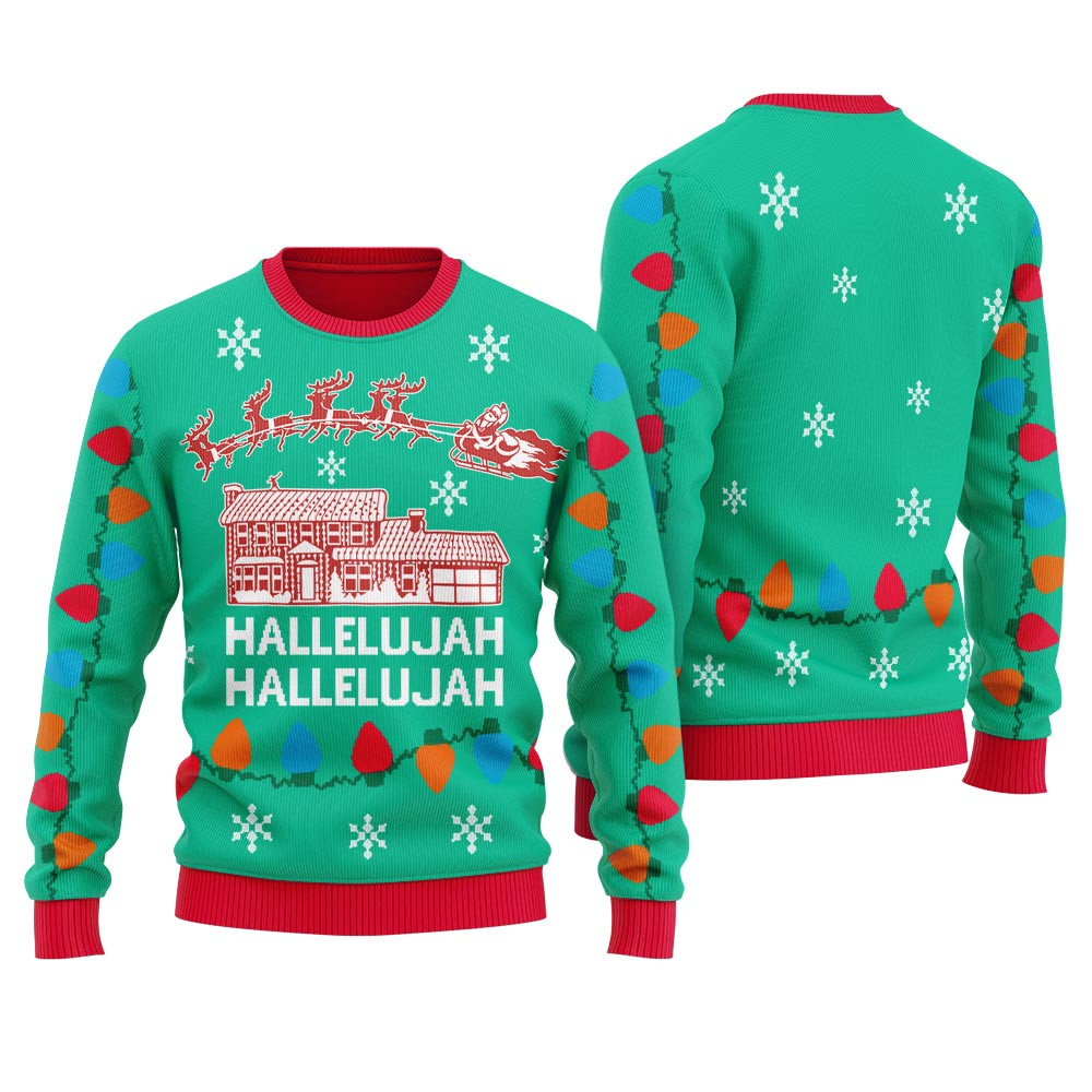 Hallelujah Christmas Vacation Ugly Sweater Trendy Christmas Sweater for Winter Outfits