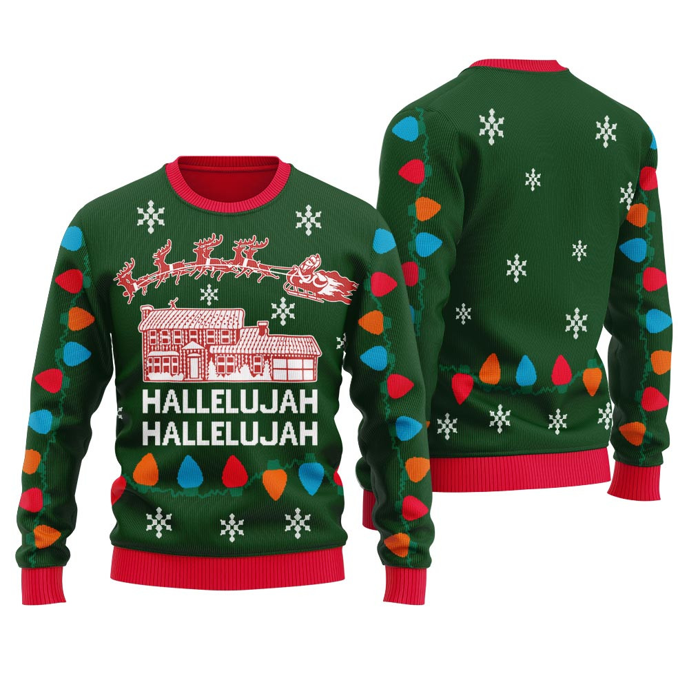 Hallelujah Griswold House Ugly Christmas Sweater For Men Best Gift Idea for Christmas Enthusiasts