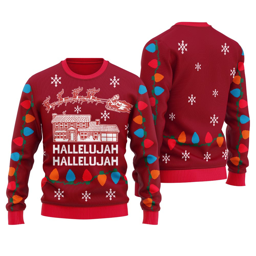 Hallelujah Ugly Christmas Sweater For Women Funny Xmas Sweater for Ugly Sweater Parties