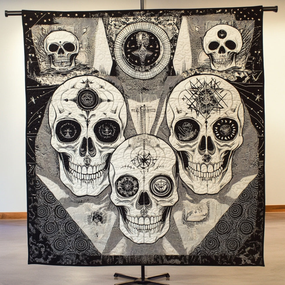 Halloween Abstract Skull Quilt Pefect Gift For Friends and Adults