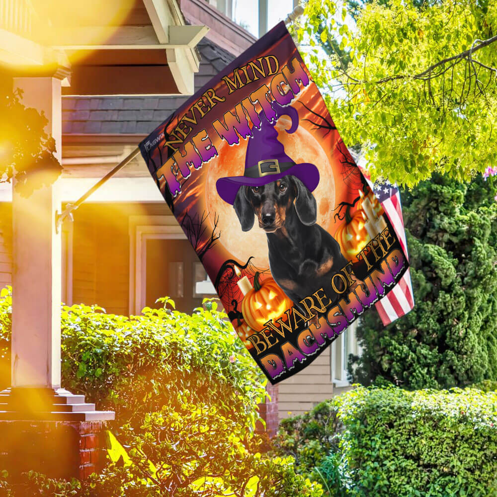 Halloween Beware Of The Dachshund Flag